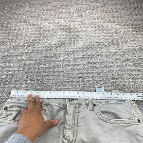 True Religion Geno Pants Men Size 34 Grayish Light Brown Relaxed Slim Stretchy - Picture 13 of 16